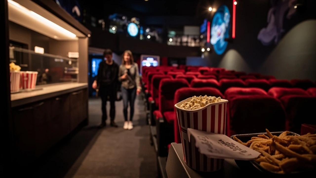 Cinetower Kinopark Alsdorf Eingangsbereich am Abend